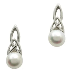 White Gold Trinity Knot Earrings With Pearl.jpg