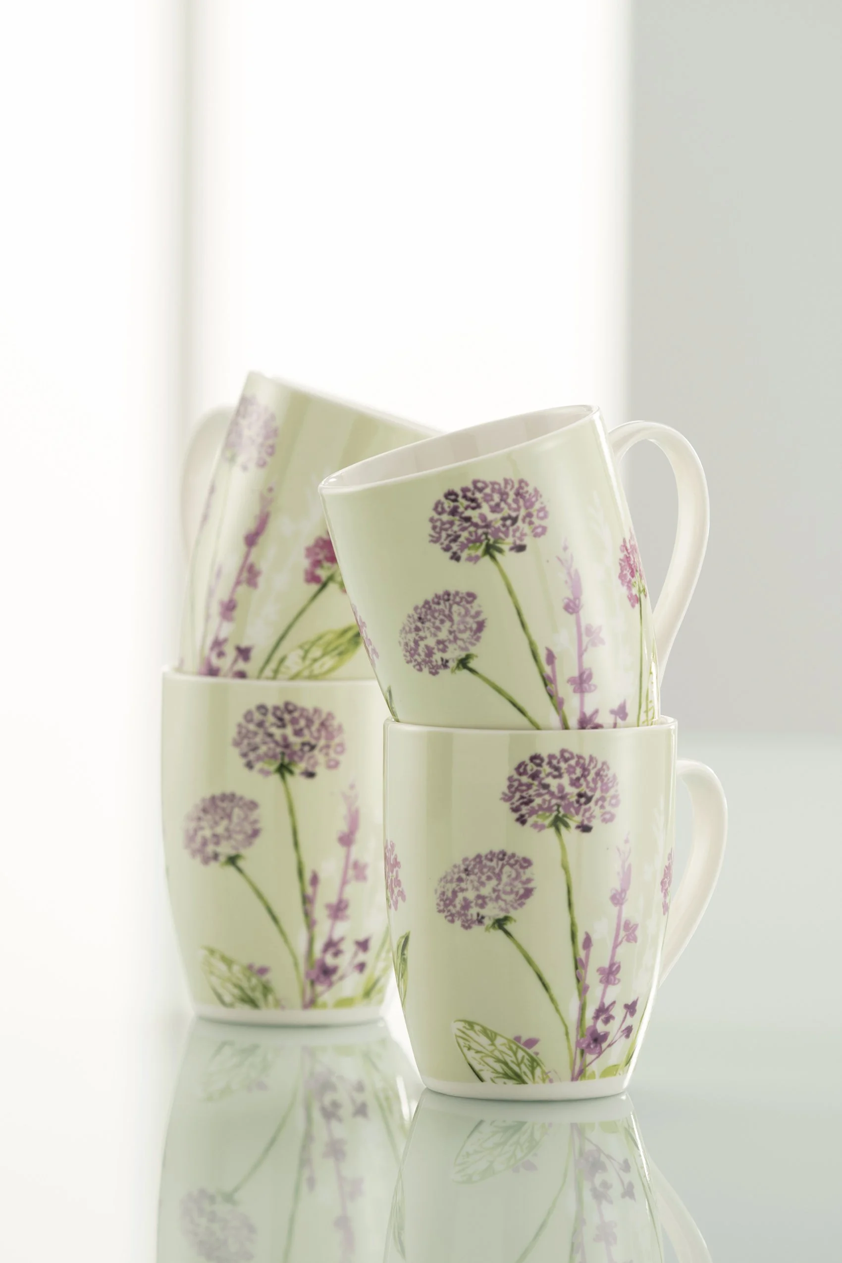 Belleek Floral Spree Cup Set OF Four  Filte Irish Import Shop