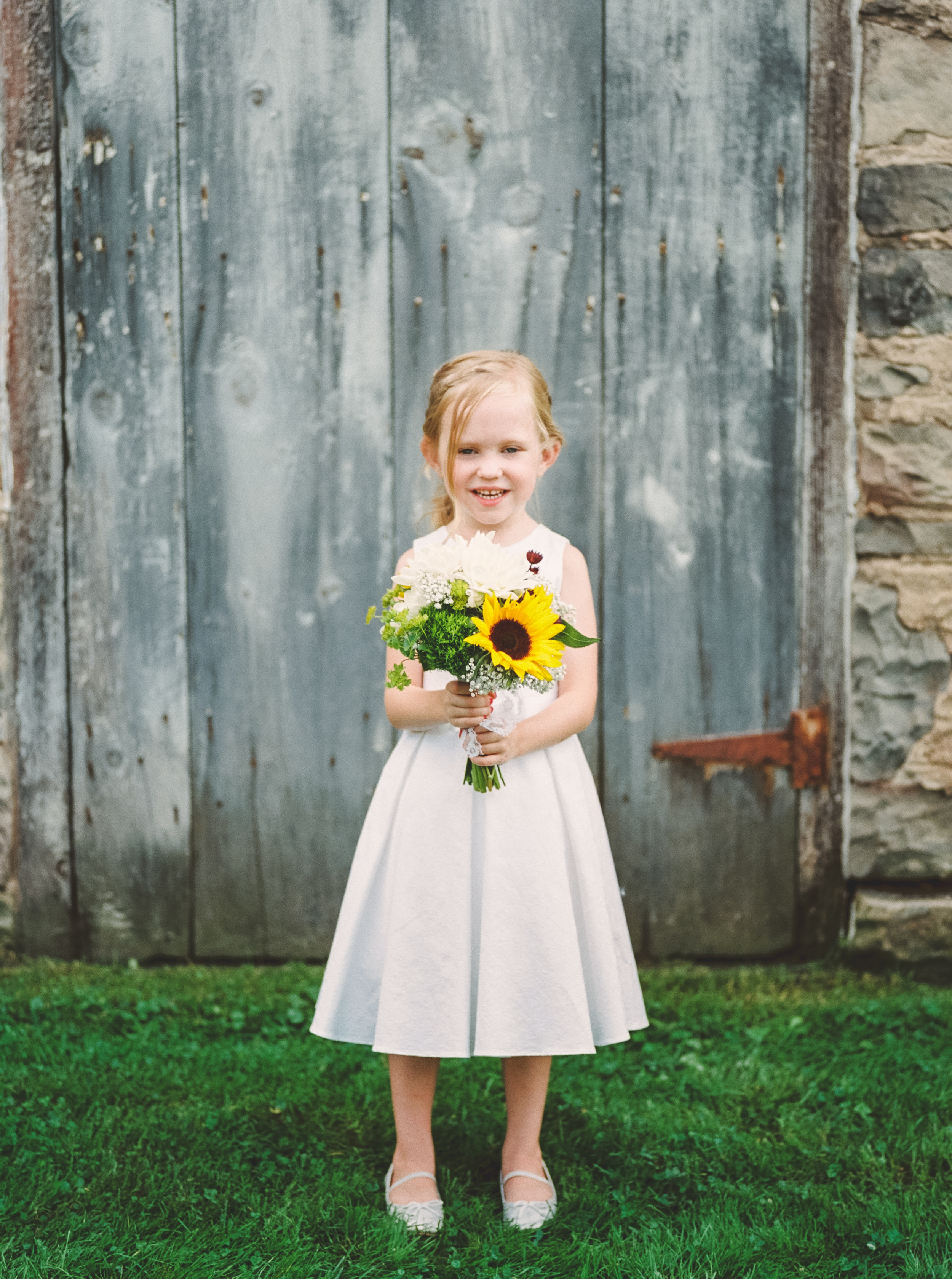 flower girl with wildflowers 