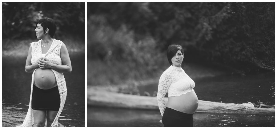 black and white in water maternity