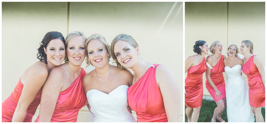 Bridesmaids in coral