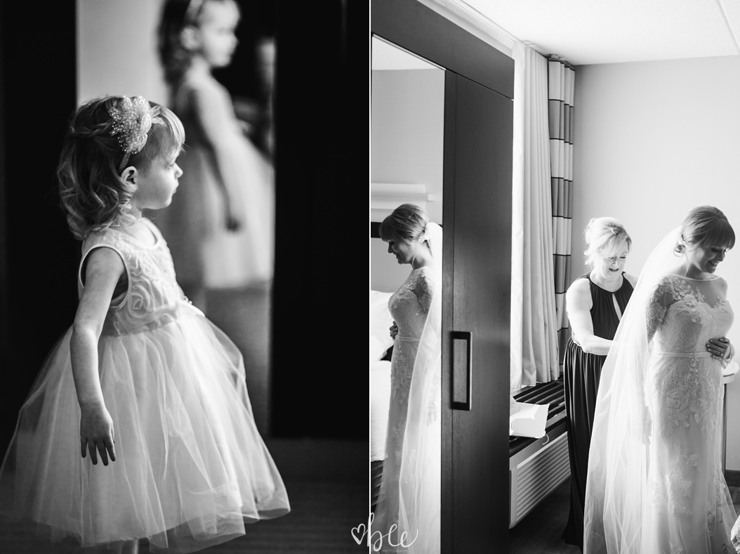  Flower girl watching the bride get ready 