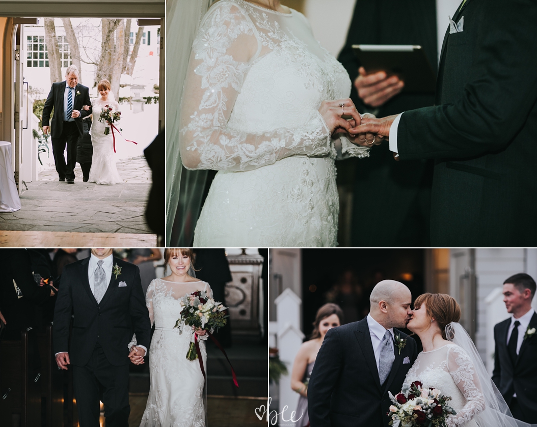  intimate ceremony indoors in winter at the Chapel 