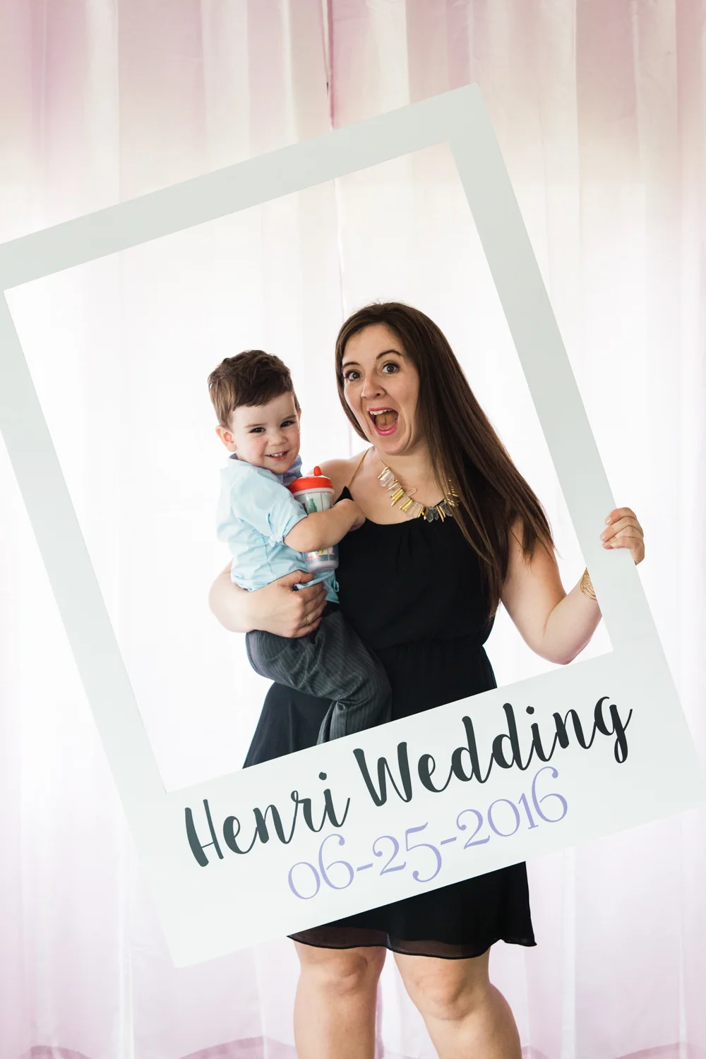 A fun DIY Photo Booth Prop - all you need is some instant cameras or guests can use their own!