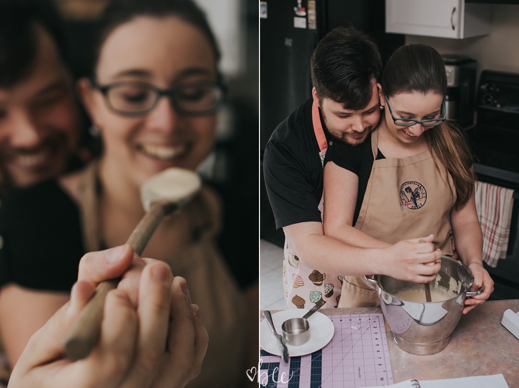 baking in the kitchen with your spouse