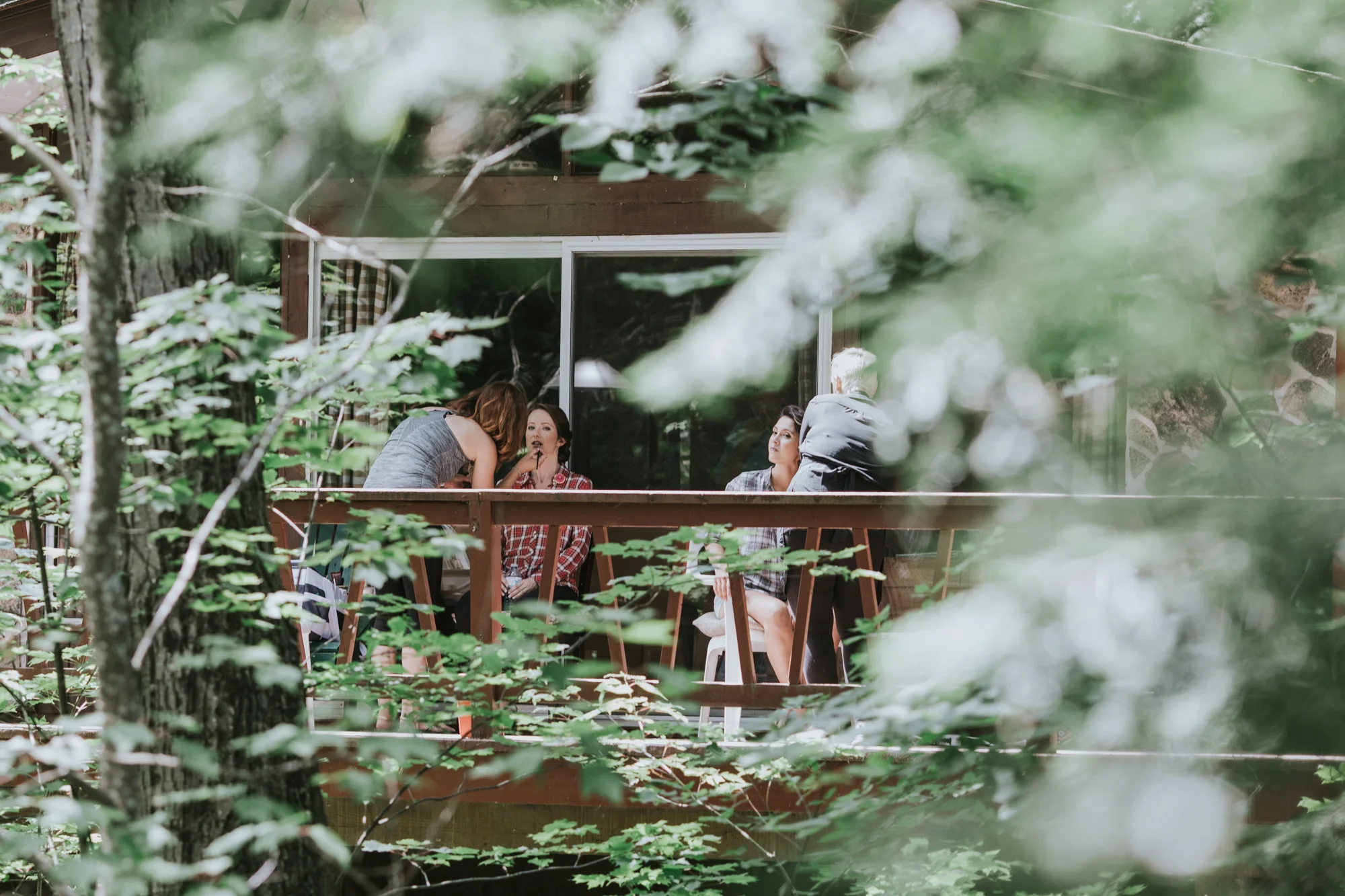 Nothing better than getting your makeup done outdoors at a Muskoka cottage!
