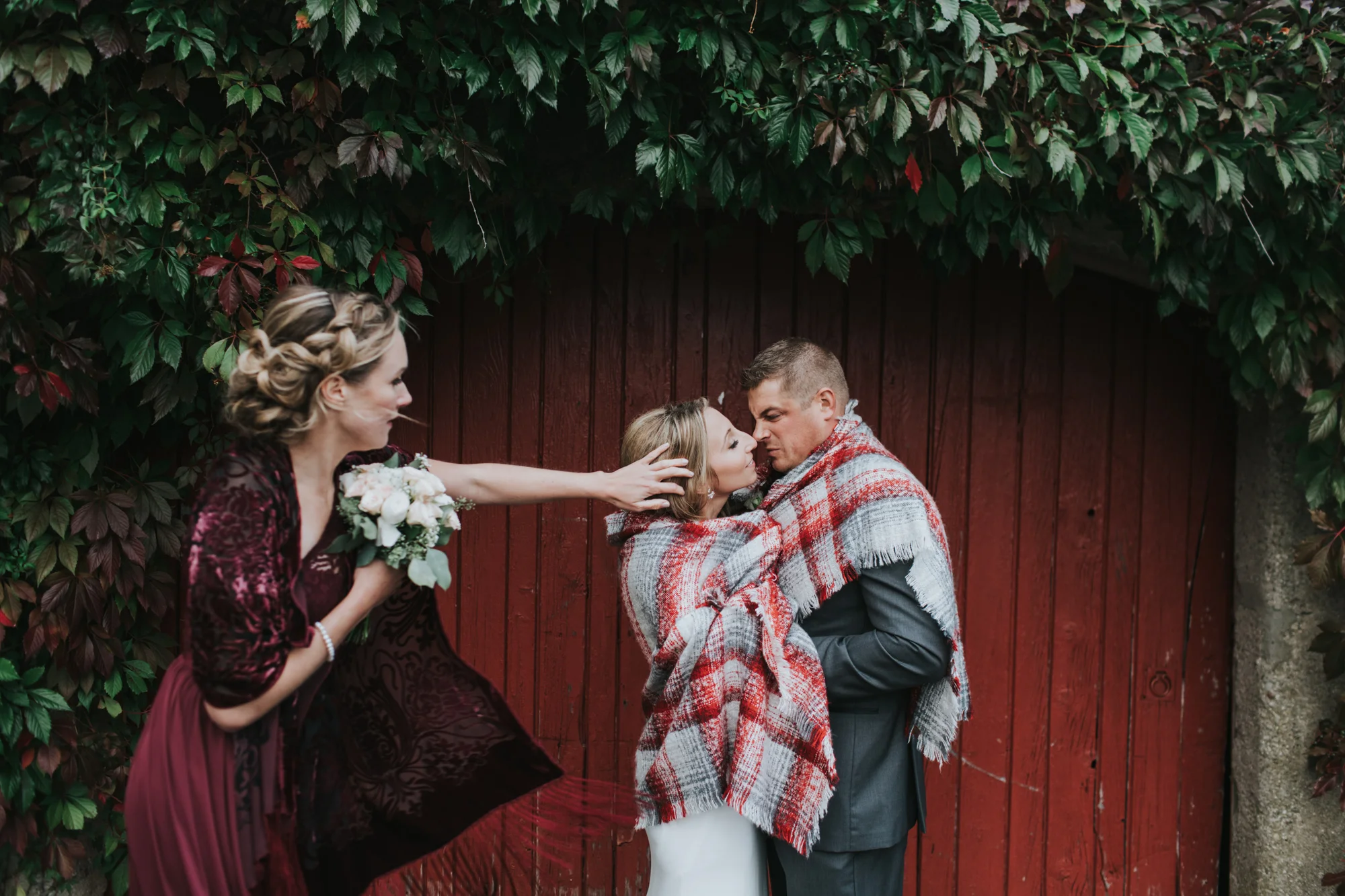 When your bestie flies across an ocean to make sure you look good when making out with your new husband :) 