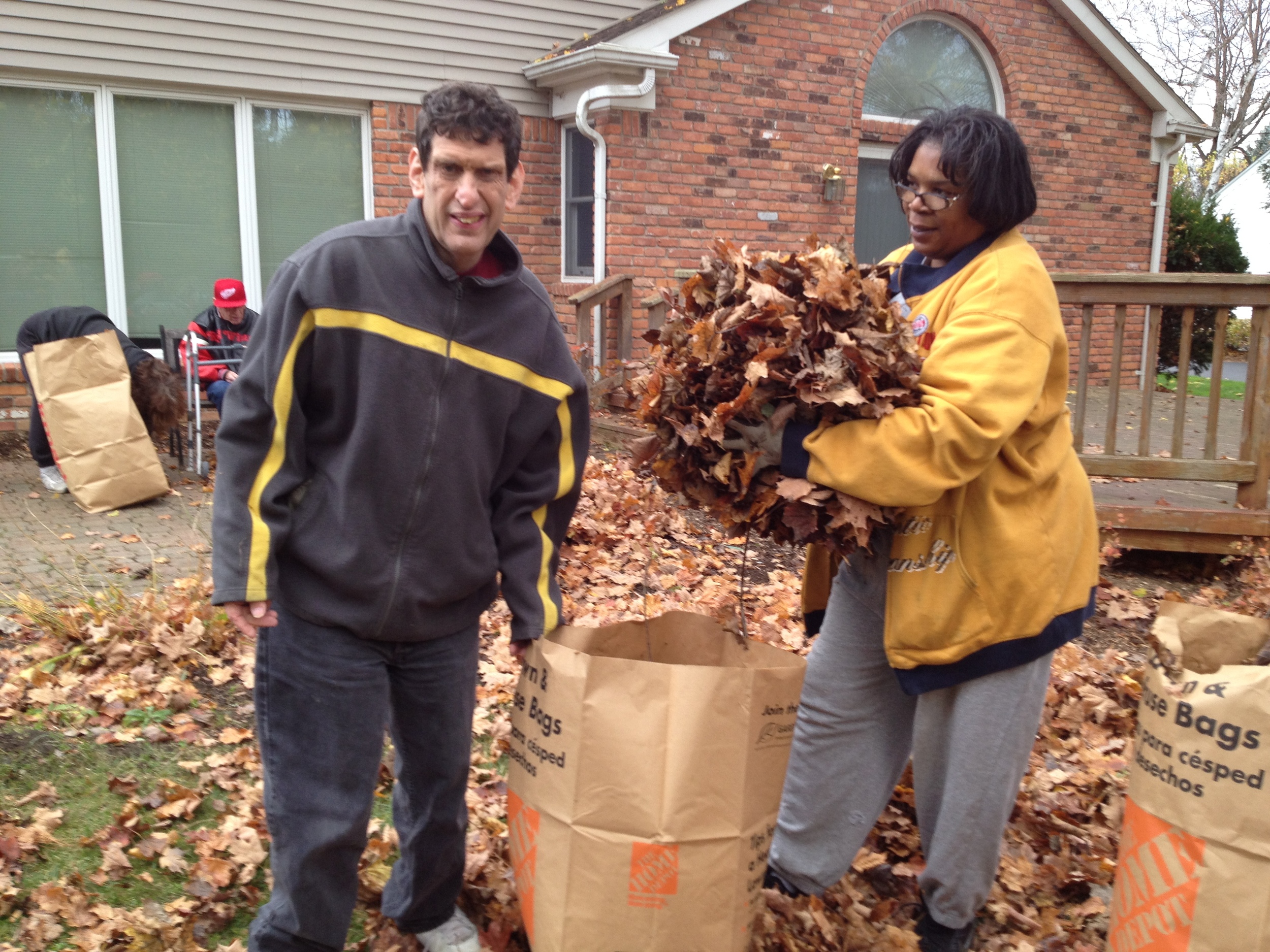 Ross helping with some fall clean up at his home in Farmington Hills