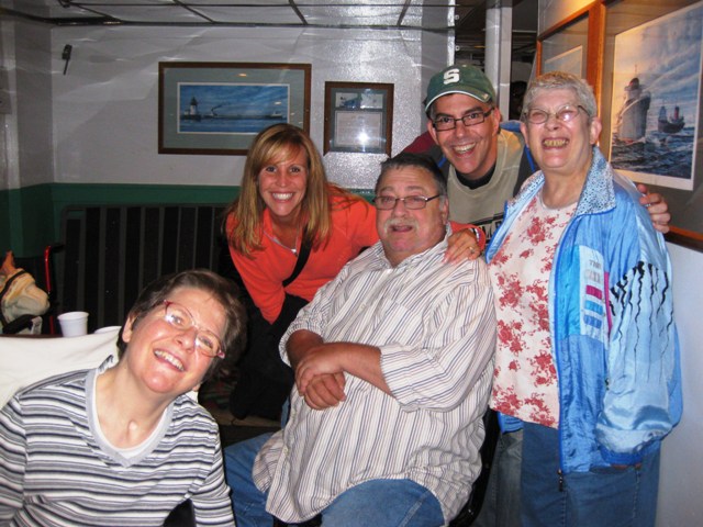 Lori Larson, Gail Elkus, Richard Gilmore, Ron Elkus and Maureen Boone on the Diamond Jack Boat Tour