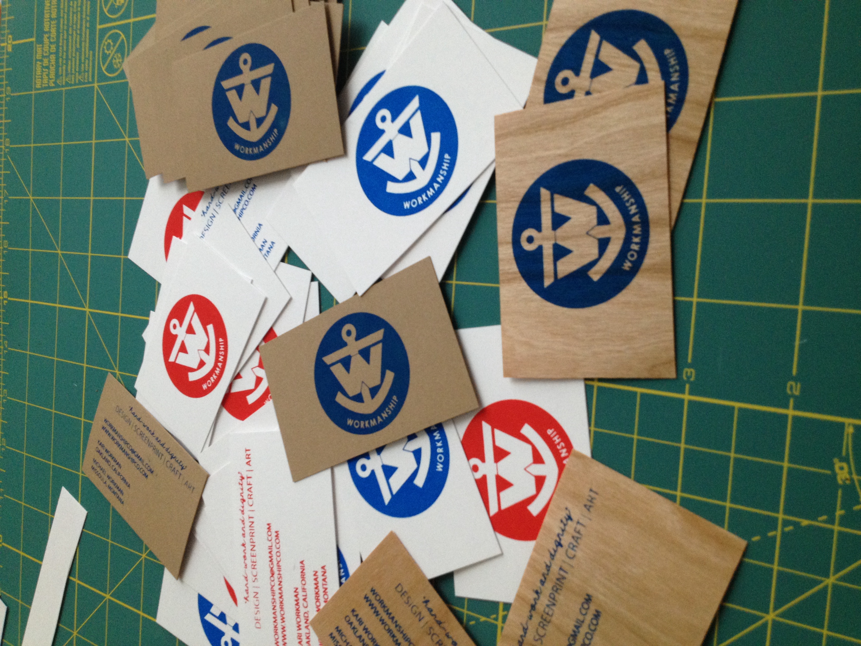  Hand Printed business cards 