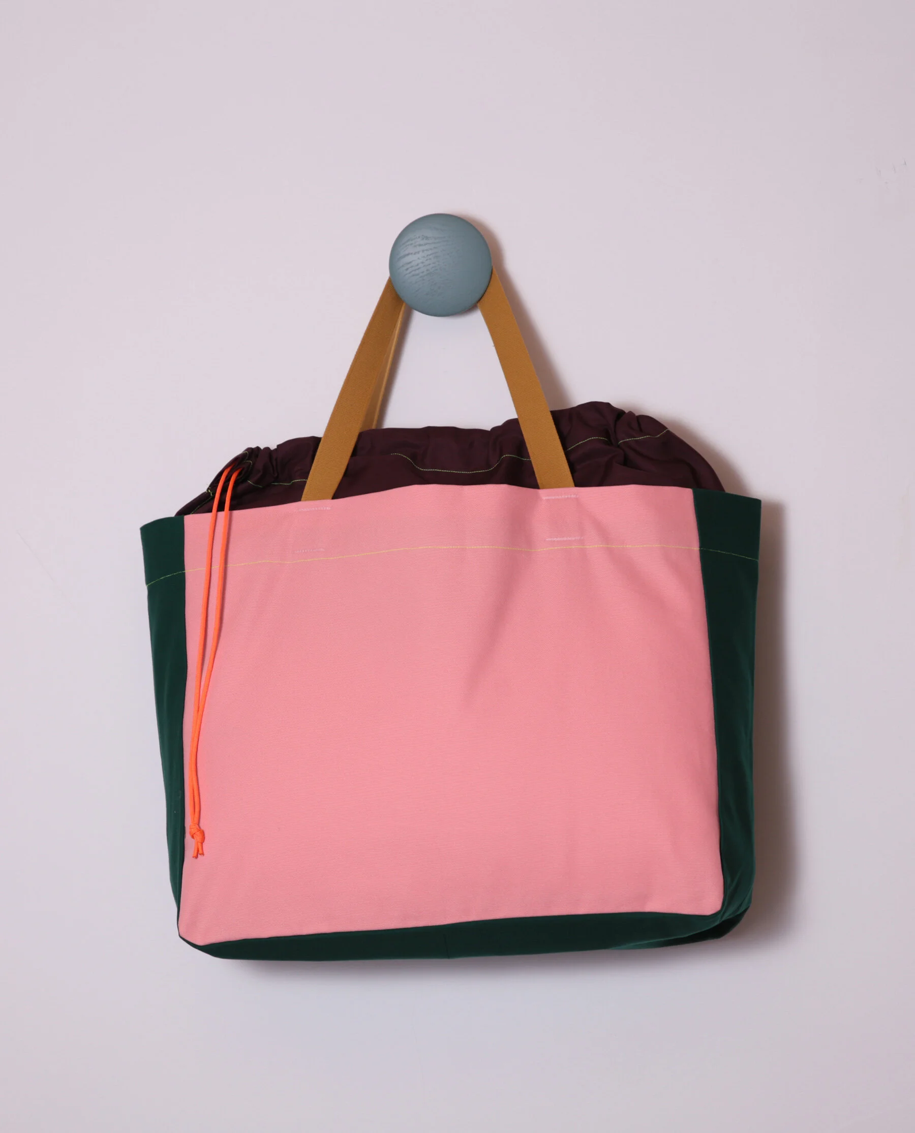 pink and green tote