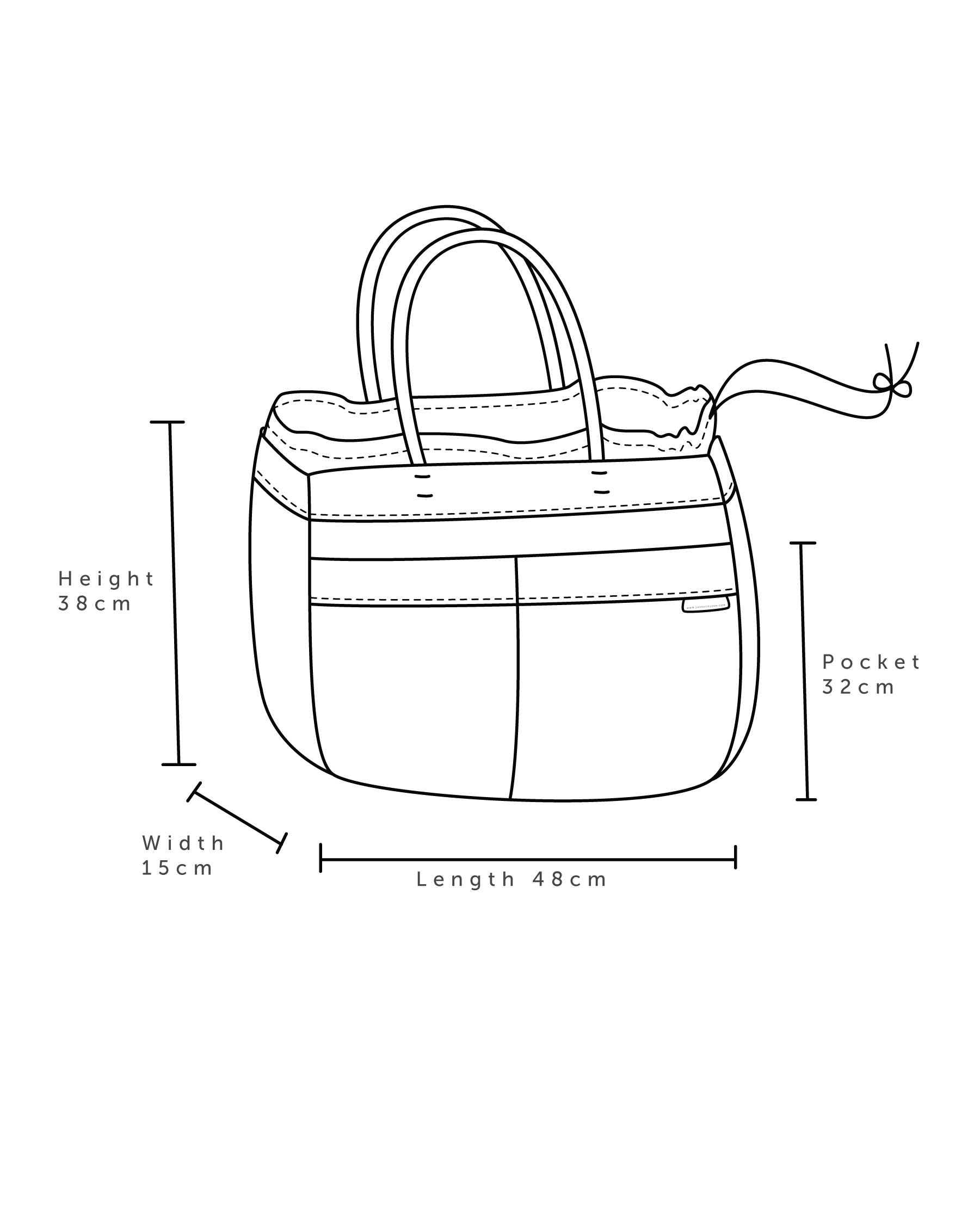 string bag black pink