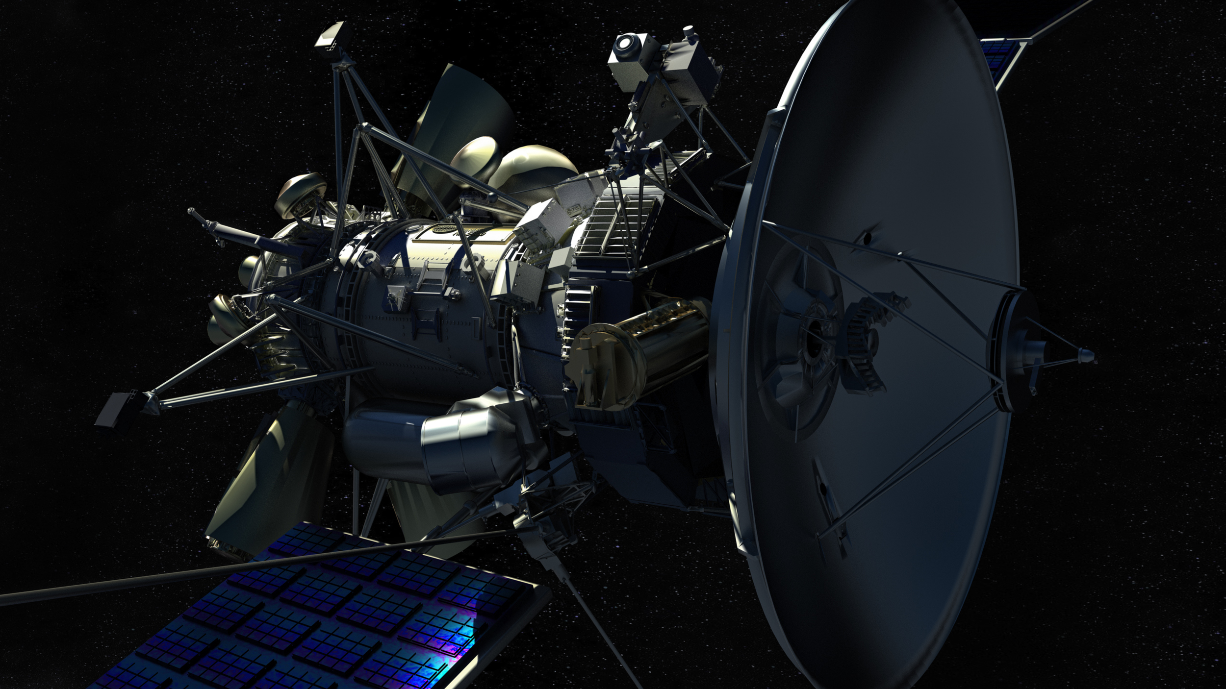 Satellite rendered with Cinema 4D and Vray