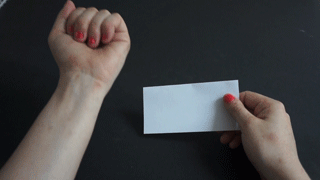 After the first step is complete, it slides off the the right, allowing the next step to slide down the users arm. This mentally maps the entire arm as a loading bar, full of instructions. 