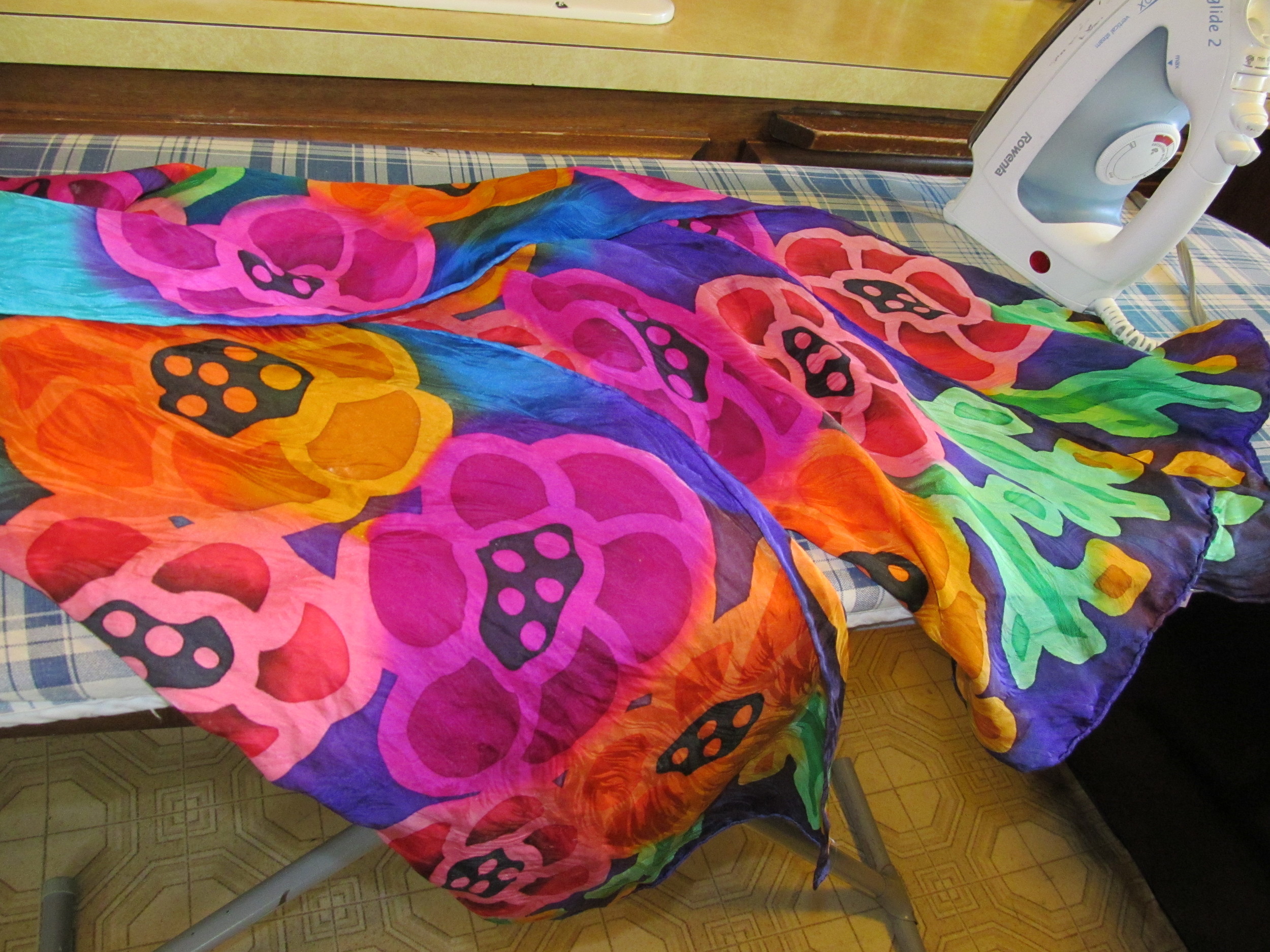 Silks ready to be ironed!