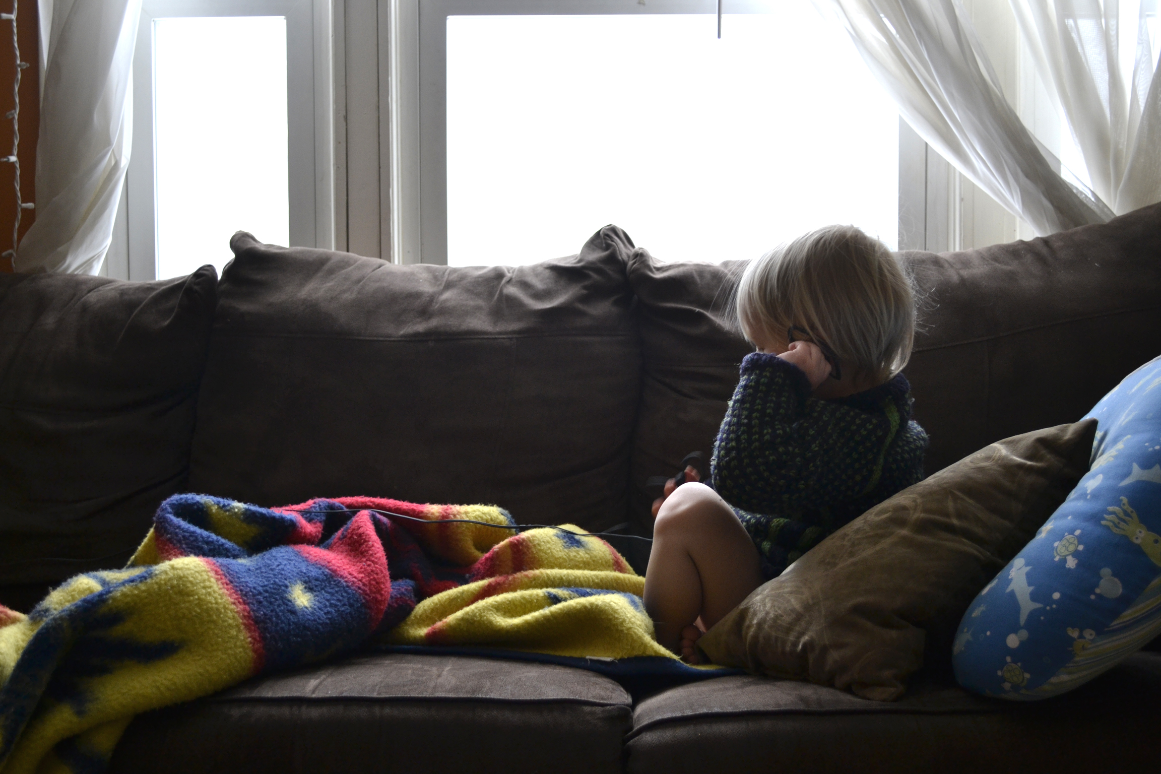 Listening to a book on tape on another snowy, frigid day.