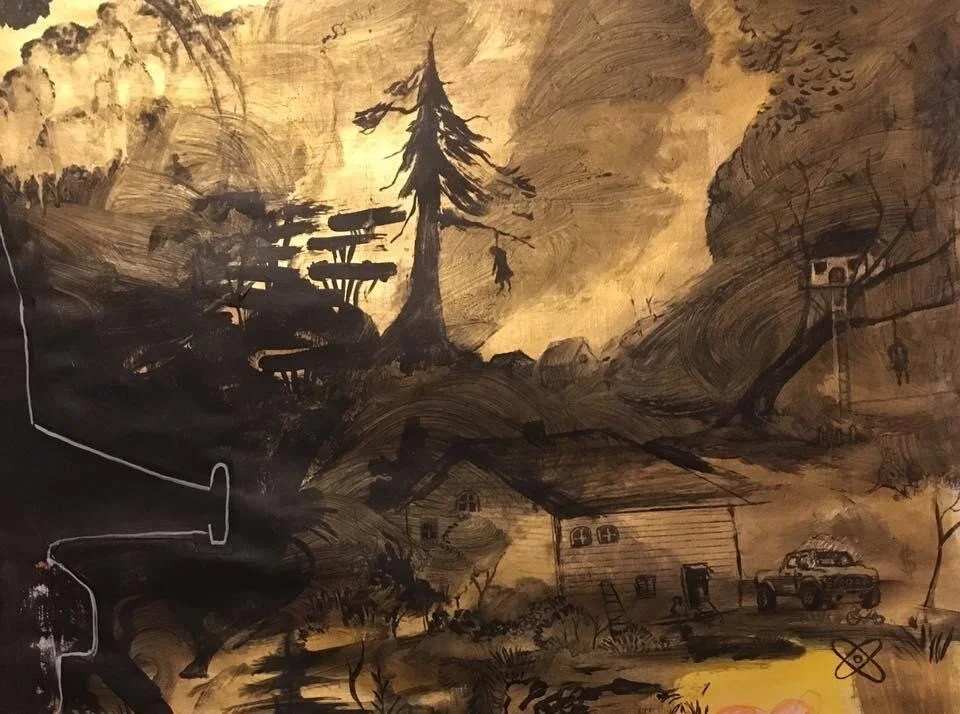 (Detail ) “Best Made Plans/ MLK”40”x64” 2018 Ink, collage, graphite, conte', collage, synthetic polymer, archival cotton paper.