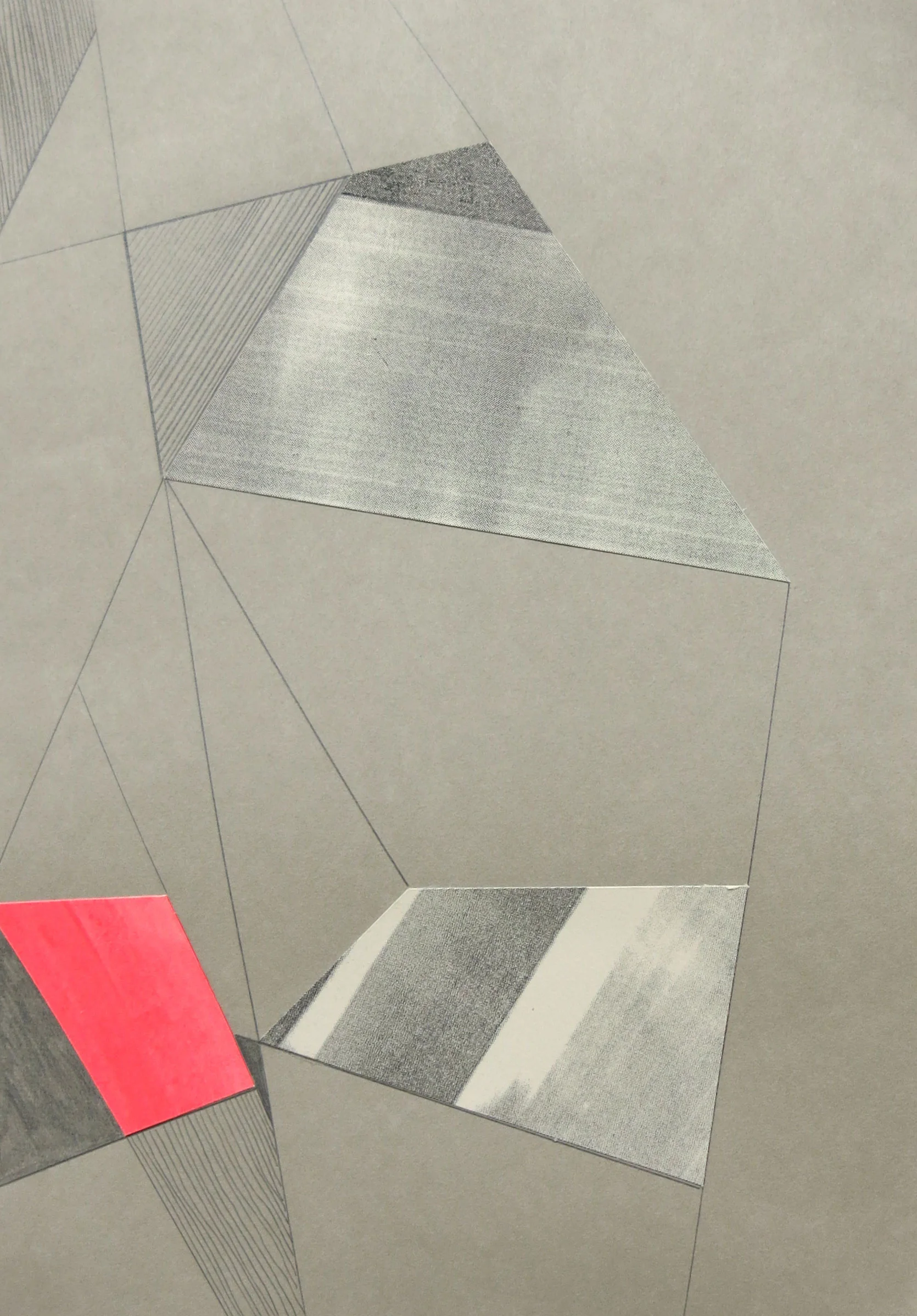   Concrete rocks . Drawing, screen printing, photo transfer and collage, 2016. 
