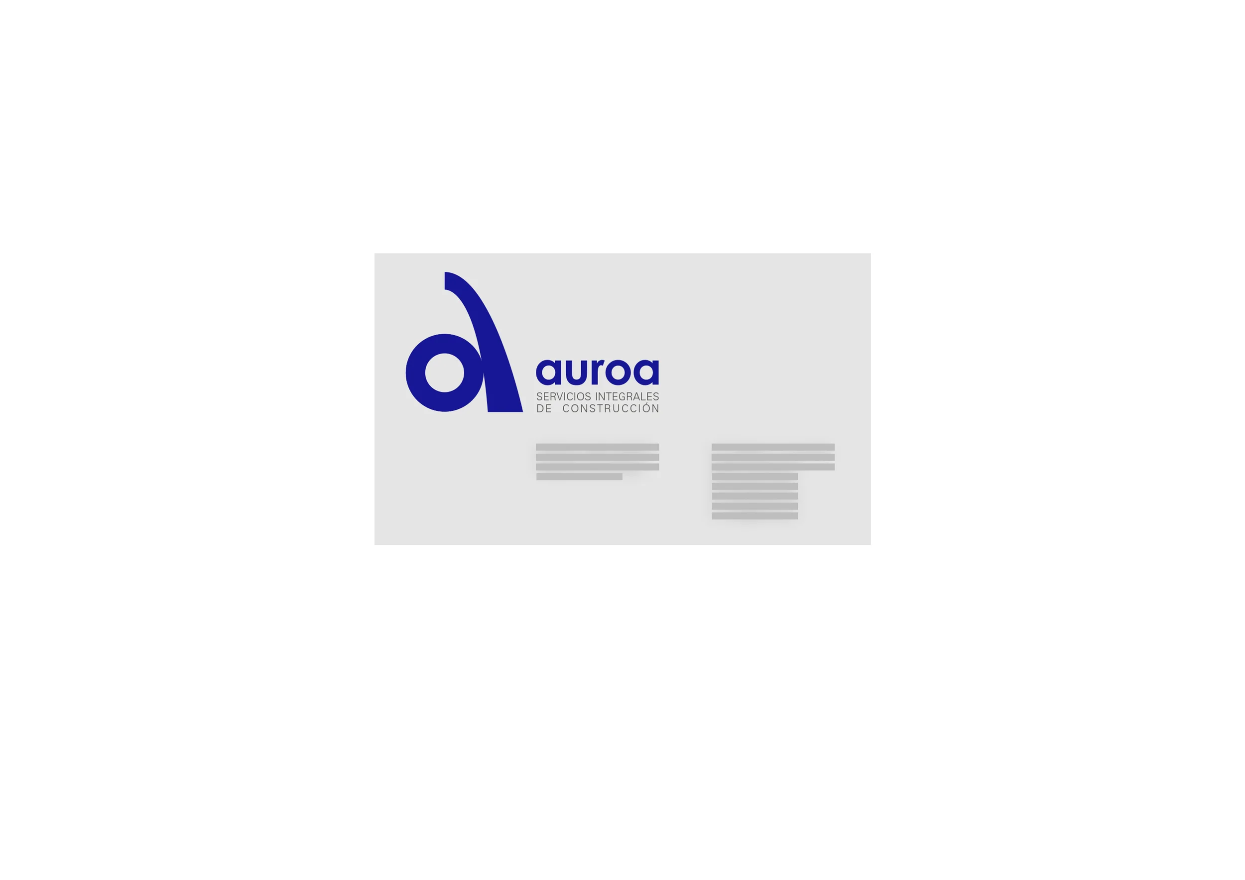 Tarjeta para la empresa Auroa, Servicios Integrales de Construcción