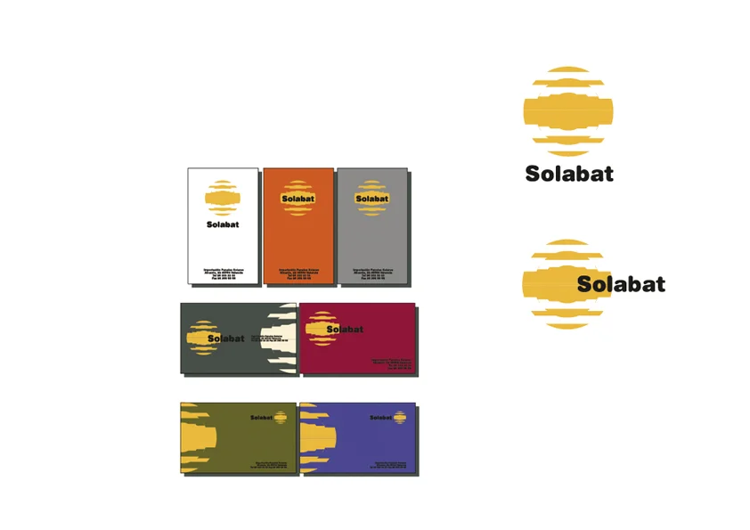 Logo y tarjetas para Solabat, empresa de energía solar