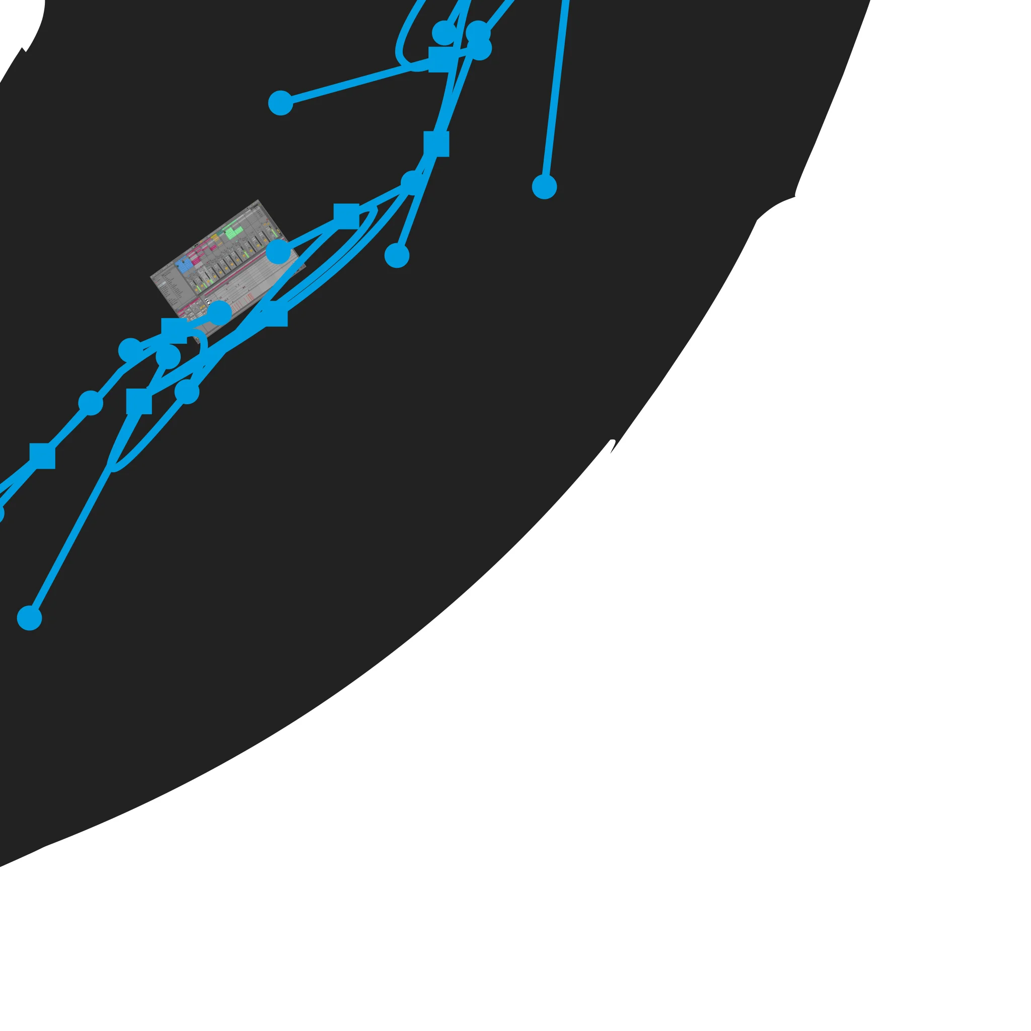 Círculo zen punk AI en 9 fragmentos (con trazos de vida)// Punk Zen Circle AI in 9 fragments (with traces of life)