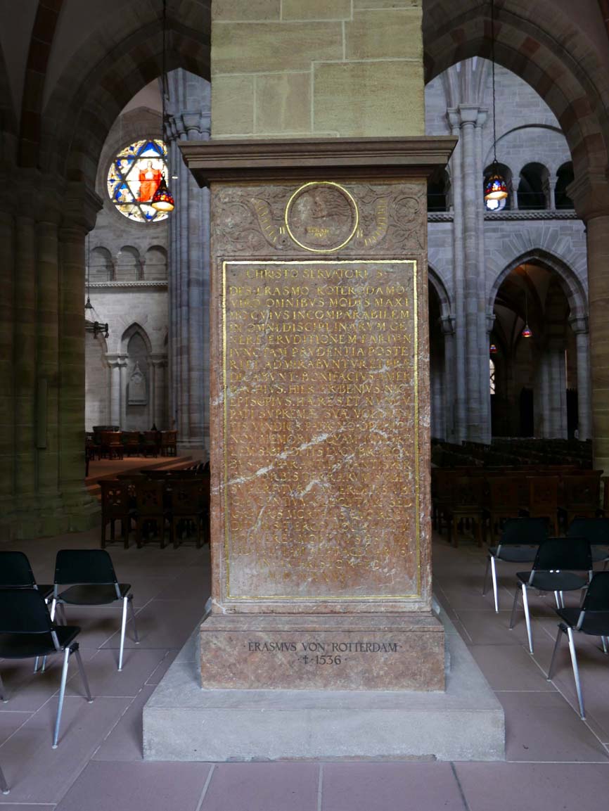 The grave plaque of Erasmus inside the Münster