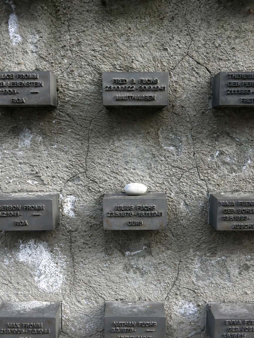Memorial wall in the former Jewish quarter