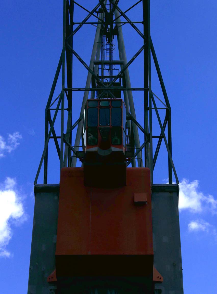 a crane at the waterfront