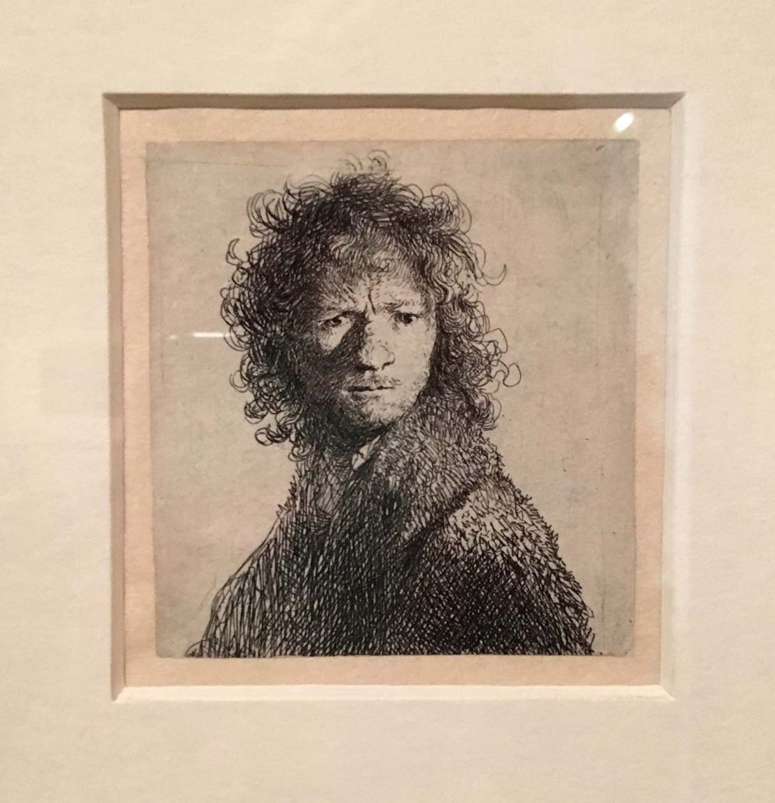 Rembrandt, Self portrait, etching