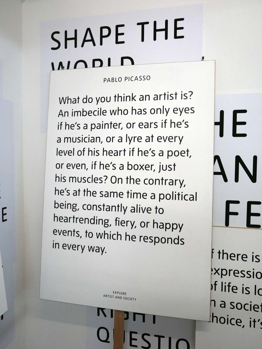  Part of a display on the role of an artist 