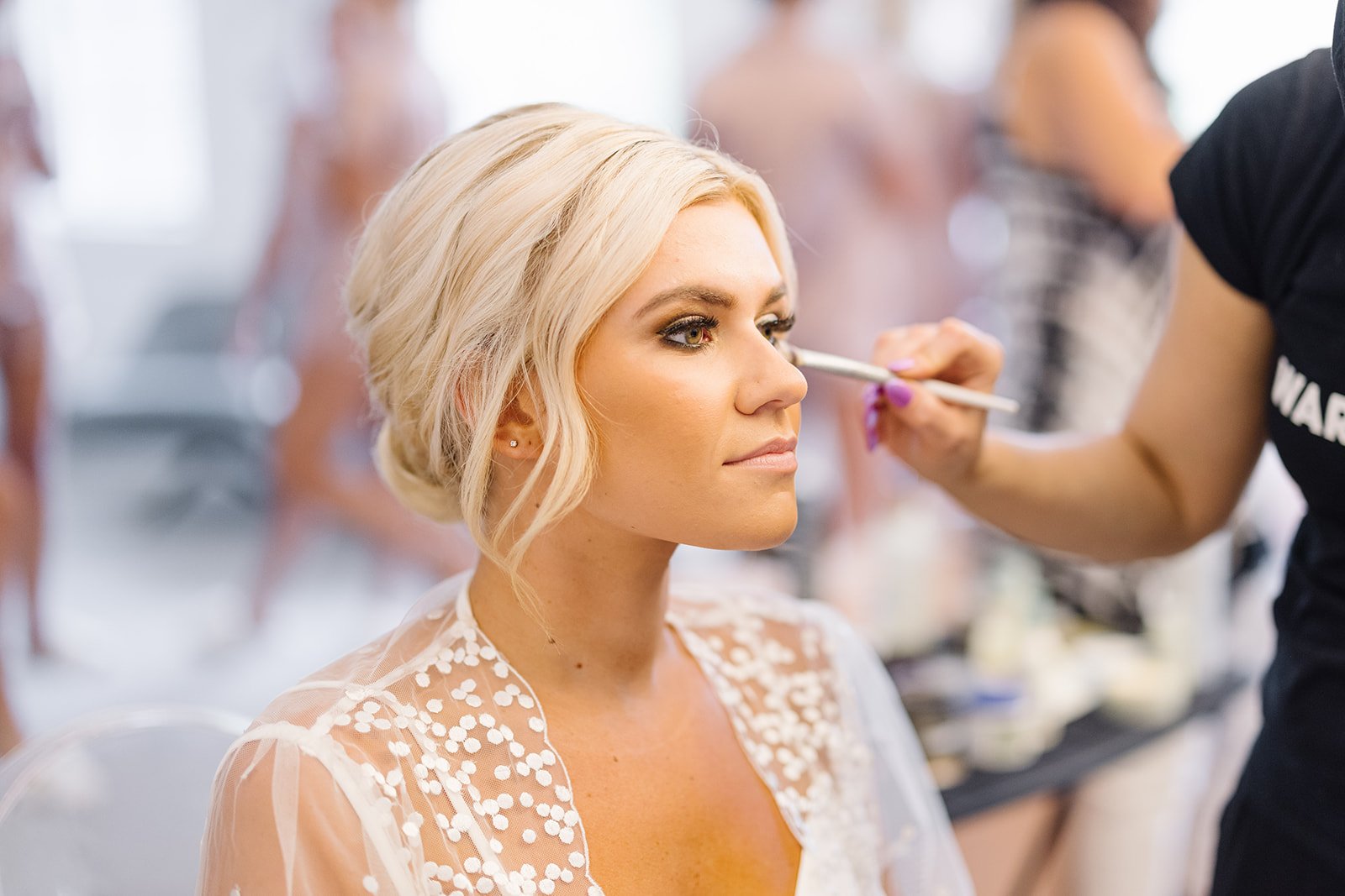 Bridal makeup application by WarPaint International Beauty Agency