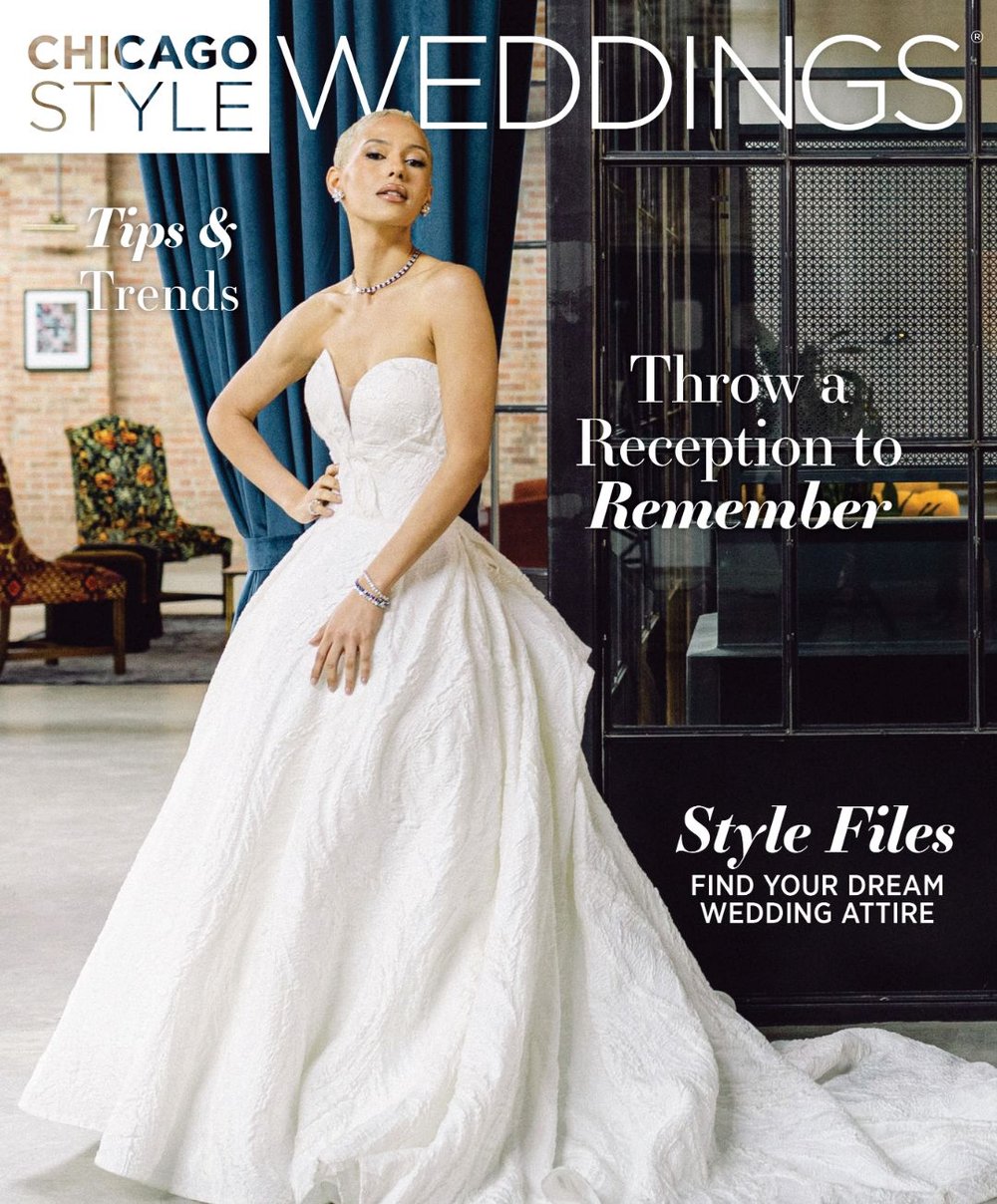 Model Alexandria Hill on the cover of Chicago Style Weddings Magazine