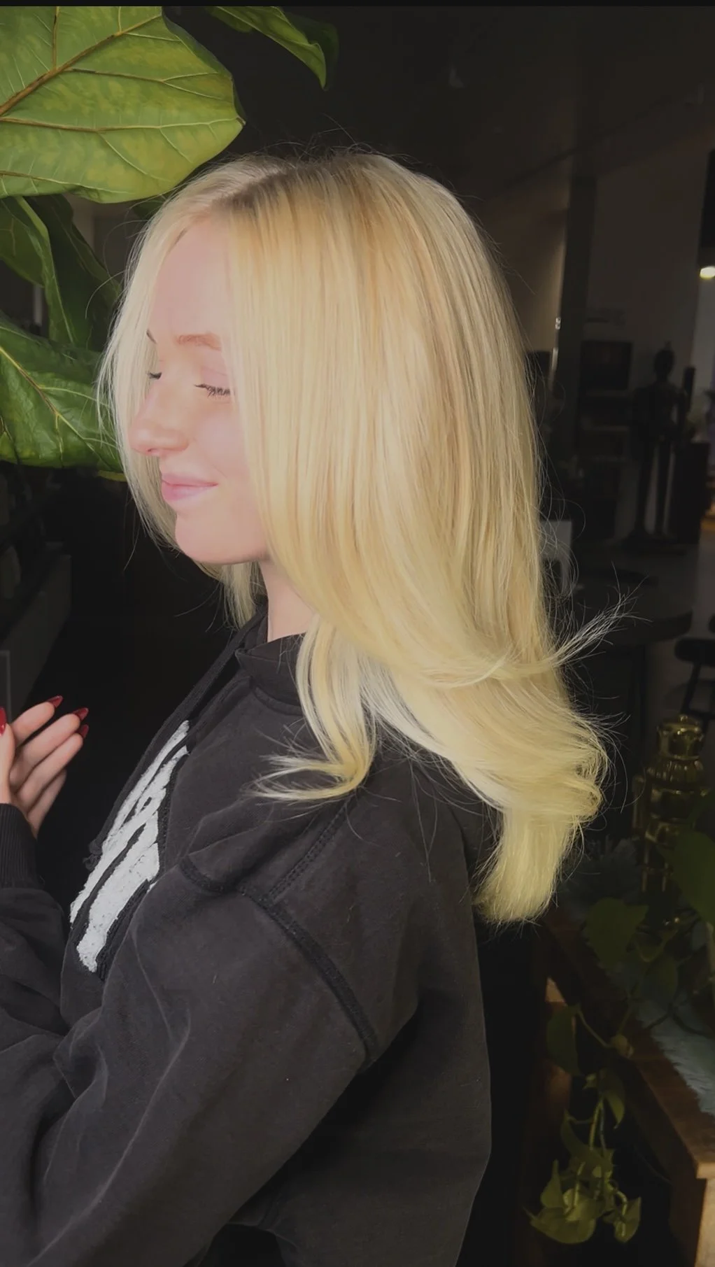 Blowout down-do for wedding party