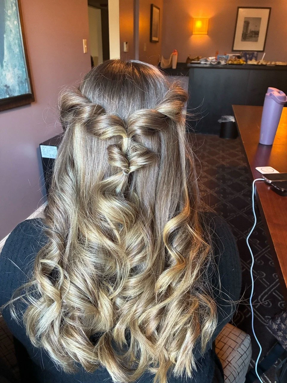 Romantic Half-Up Curls Chicago Hair Stylist