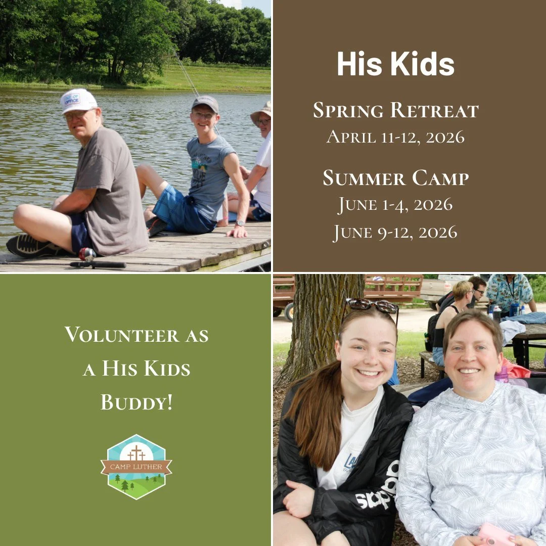 There's about one month left to get registered for Camp Luther's His Kids Spring Retreat! We are looking forward to a weekend full of s'mores, campfires, crafting, growing in the faith, and so much more!

Visit campluther.org/hiskids to learn more, r