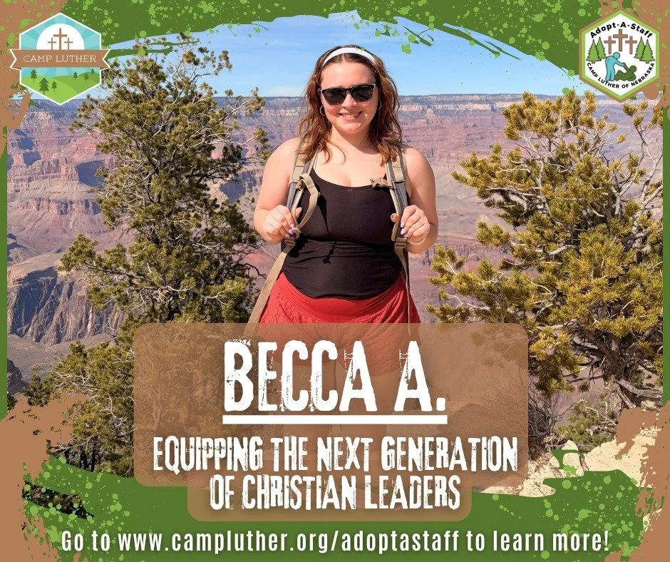 Join Your Camp in welcoming Becca A., one of our Camp Counselors for this Summer! Go to www.campluther.org/adoptastaff to learn more about Becca and our many other Summer Staff members! To support Becca's Summer at Camp Luther, go to https://givebutt