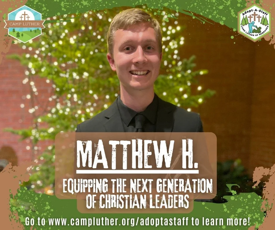 Join Your Camp in welcoming Matthew H., one of our Camp Counselors for this Summer! Go to www.campluther.org/adoptastaff to learn more about Matthew and our many other Summer Staff members! To support Matthew's Summer at Camp Luther, go to https://gi