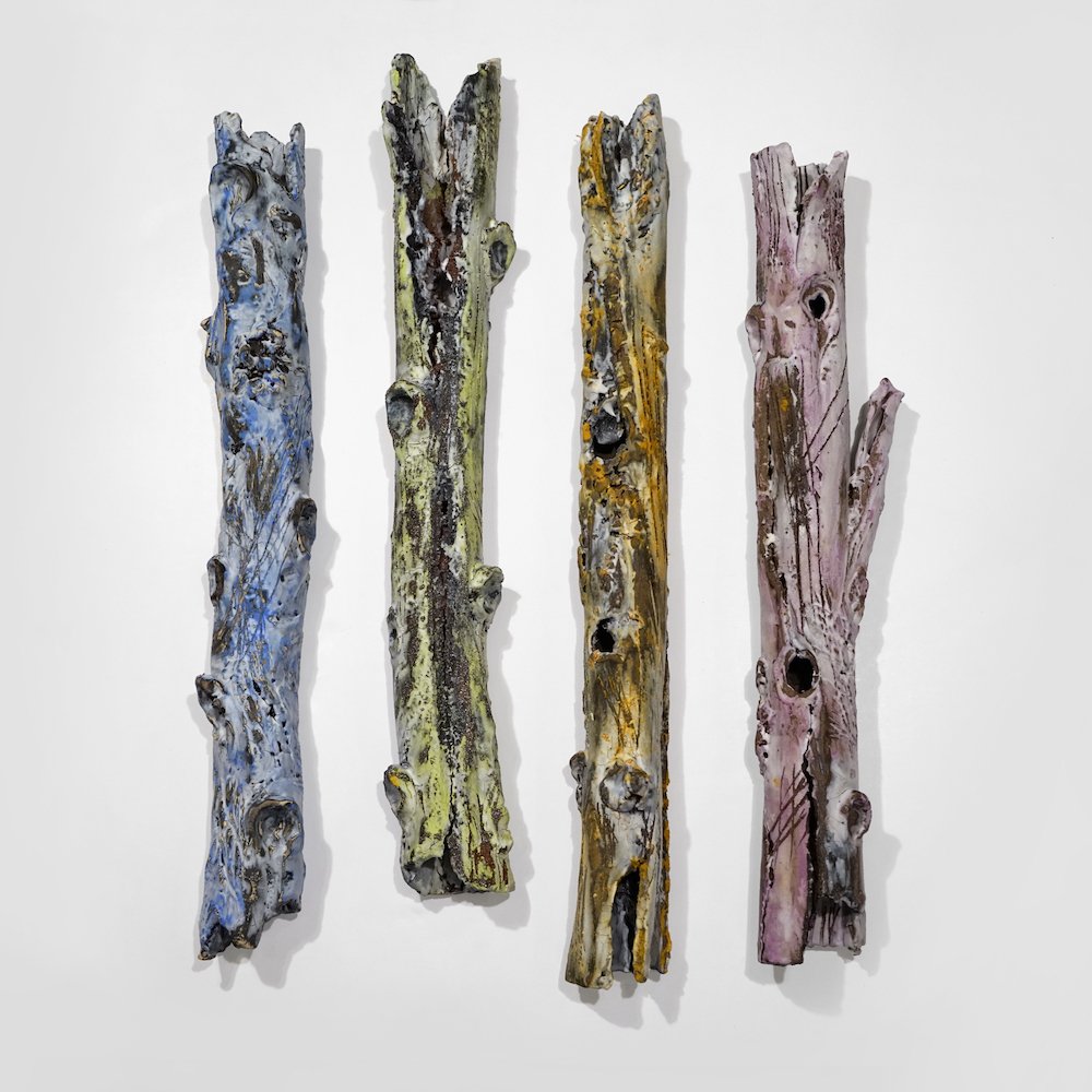 Four Seasons, 2022. Clay, glaze, oxides. Approx. 26" high