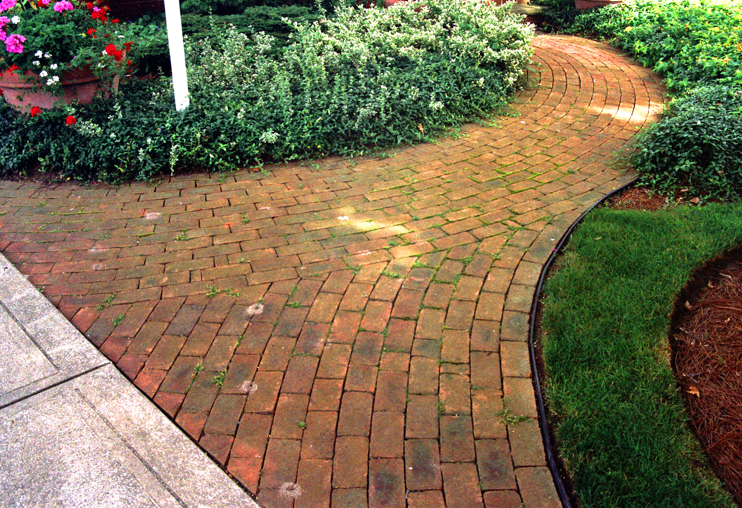 Curving Brick Entrance Walk