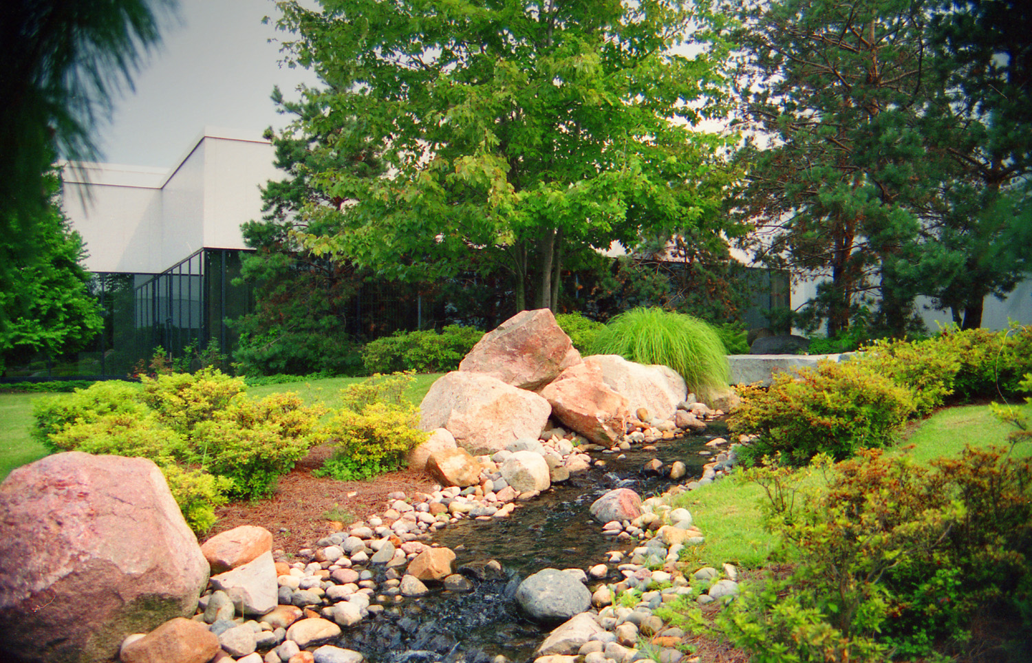 Bubbling Stream in Summer and Dry Riverbed in Winter