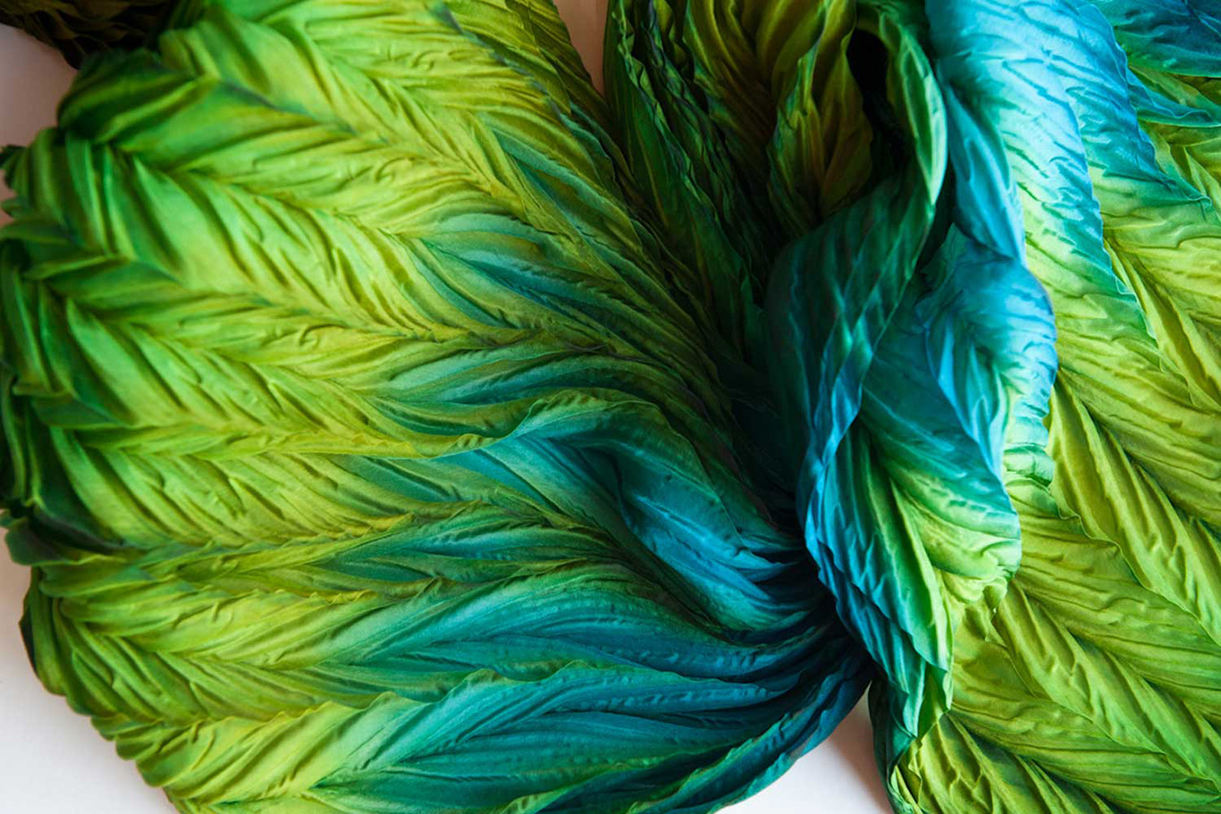 Silk scarves and wraps by artist Jean Carbon in Raglan New Zealand