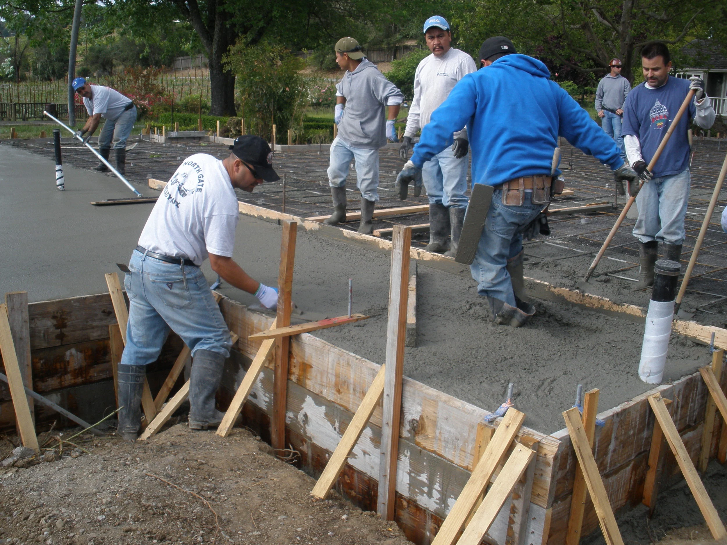  Post demolition of existing home, pouring foundation for new home in Dry Creek Valley. 