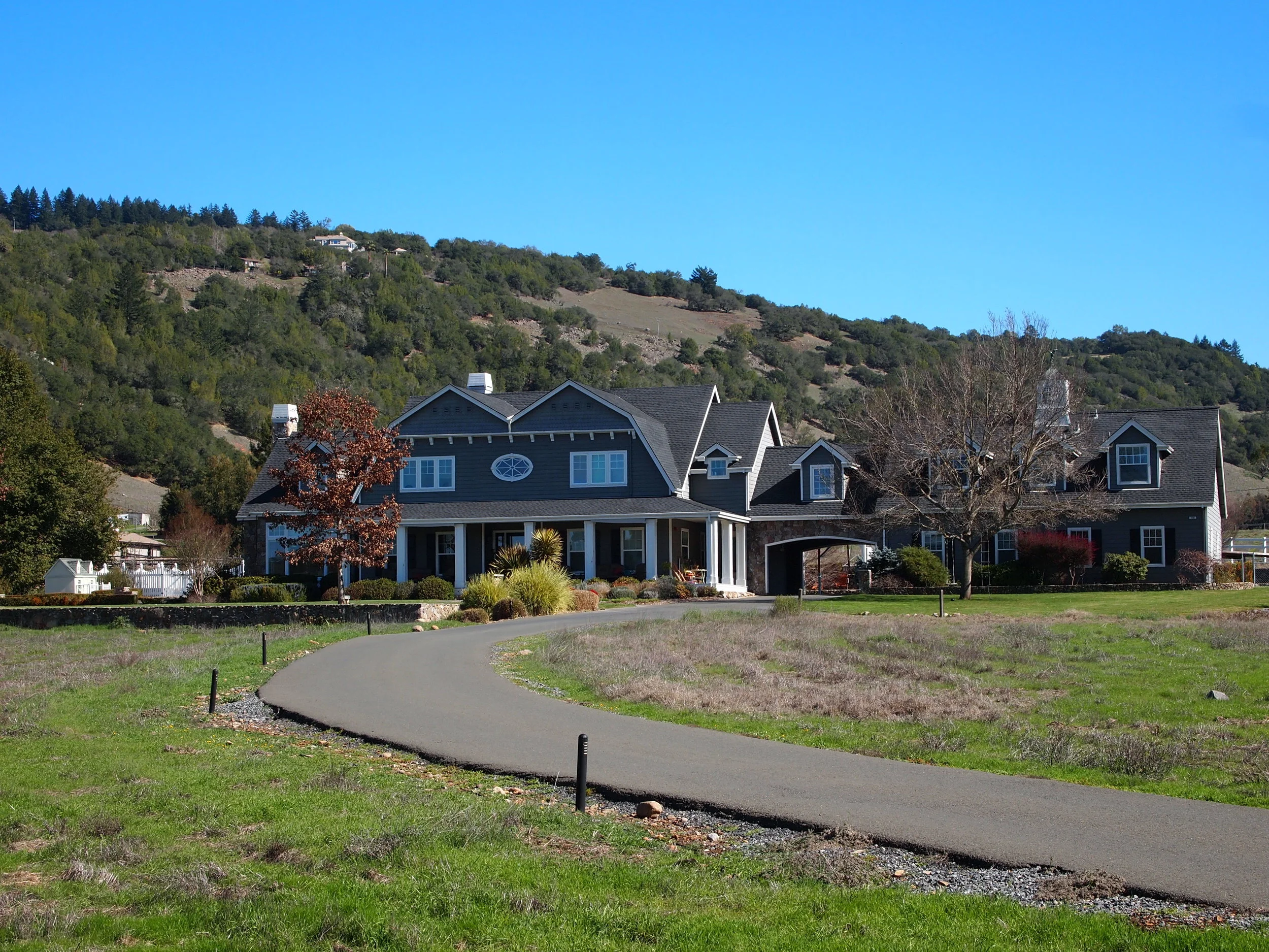  Multi-gabled country ranch estate in Santa Rosa. 