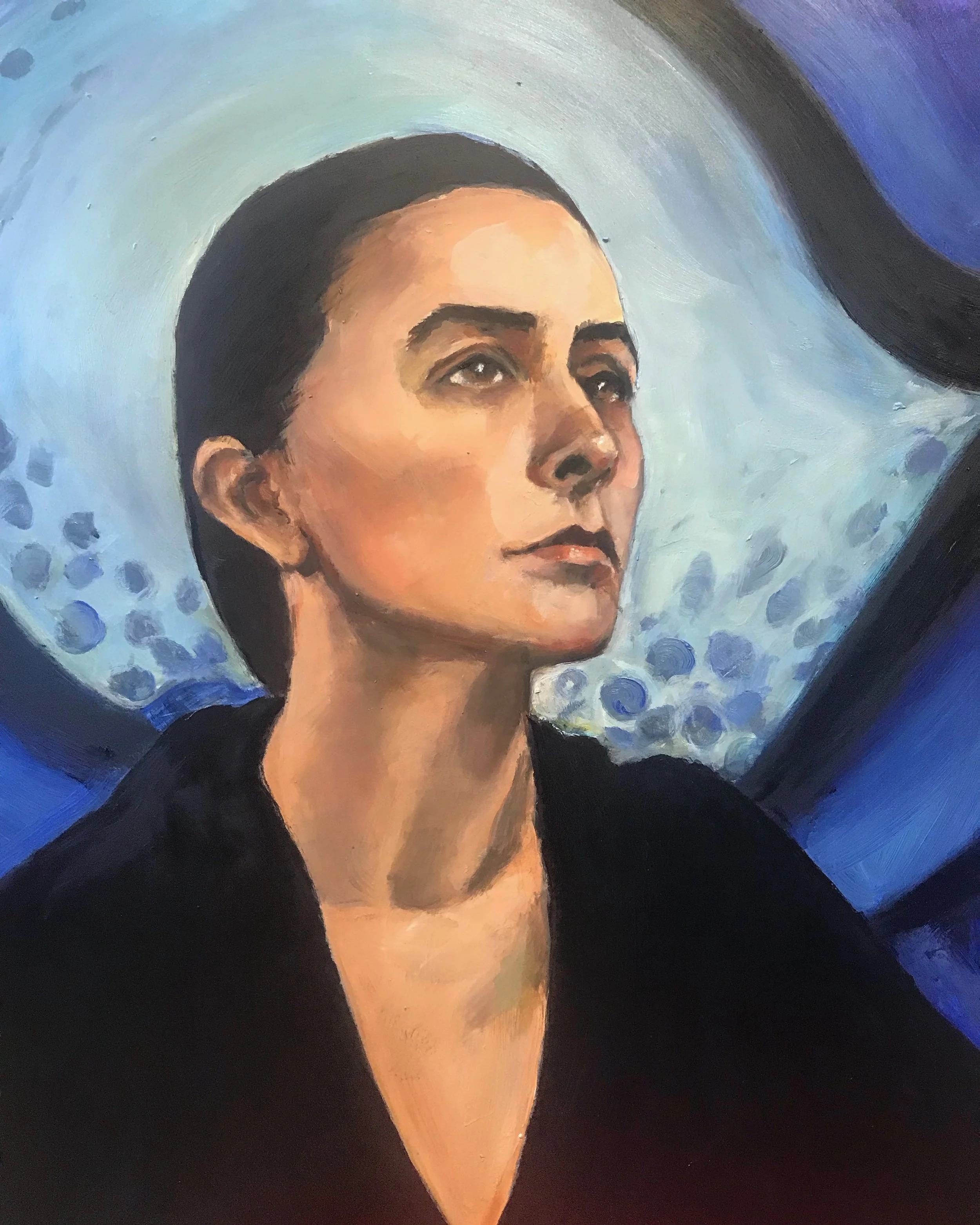 Georgia O'Keeffe 18x24" Oil on Board. " I've been absolutely terrified every moment of my life - and I've never let it keep me from doing a single thing I wanted to do."—G. O'Keefe