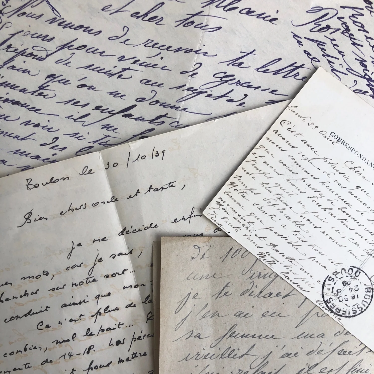 Reproduction of vintage hand written letters