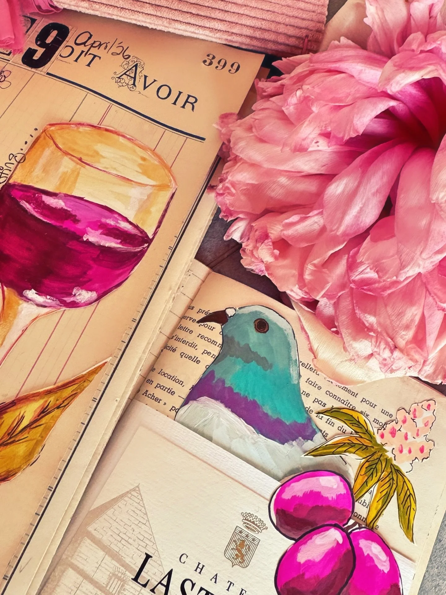 🇬🇧First days of 2026 yearly art retreat, timeless escape in Occitanie.  Wine tasting, gouache painting, vintage paper, laughters and friendship come together. In Love. 

🇫🇷Une parenth&egrave;se en Occitanie,  entre d&eacute;gustation de vin, pein