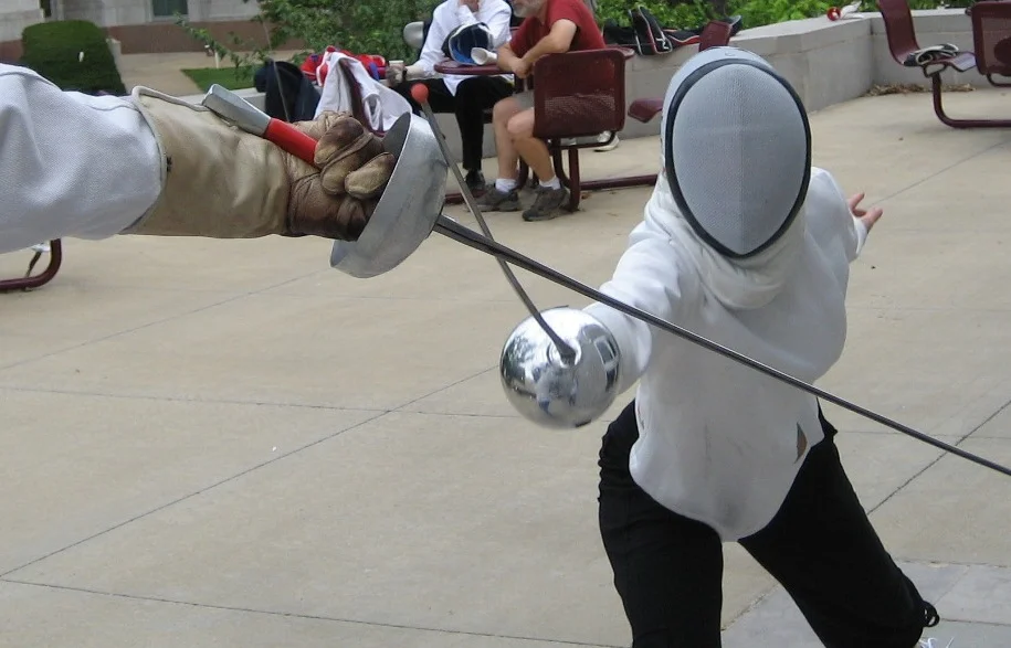  An epee lesson. 