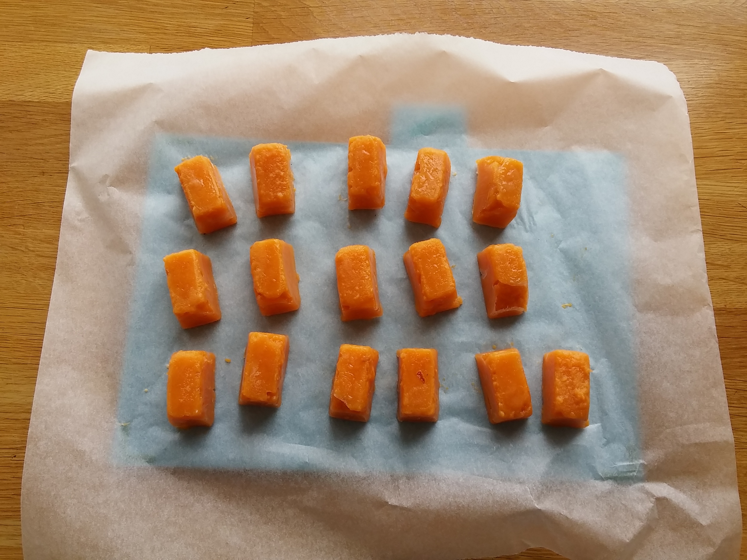 Sweet potato cubes.