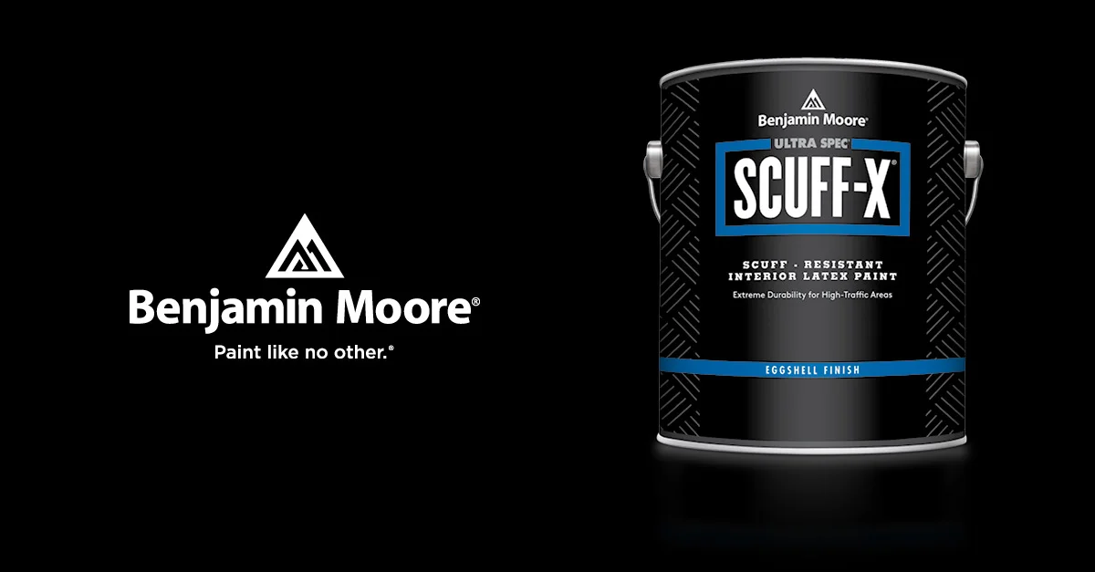 Introducing Benjamin Moores Scuff-X, Engineered With proprietary Scuff resistance technology to deliver superior protection & washability in high traffic environments.
