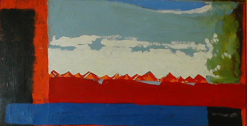   Small Red Pyramids    Oil Paint on Linen  